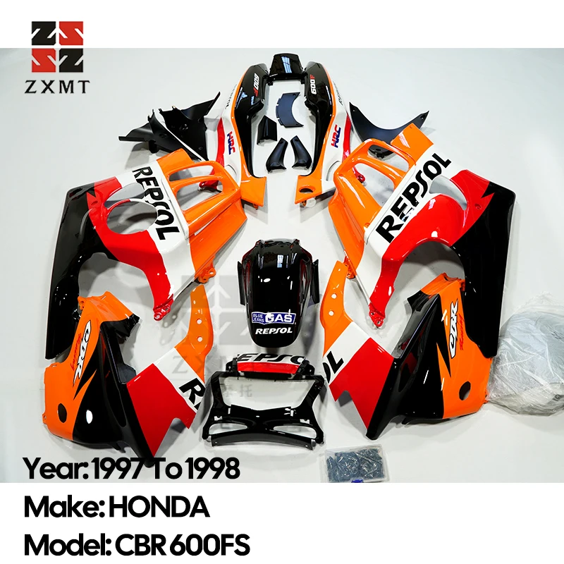 

ZXMT Repsol HRC Motorcycle ABS Plastic Bodywork Full Fairing Kit For 1997 1998 HONDA CBR 600FS F3 97 98 Injection Molding ABS