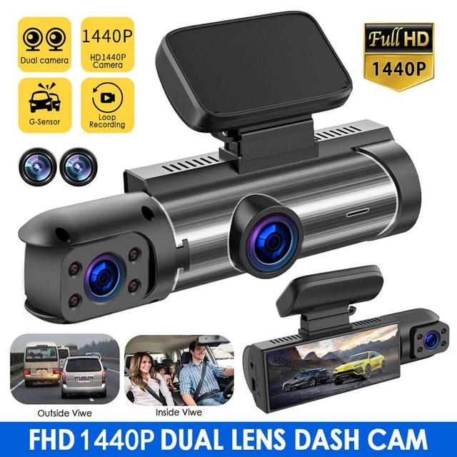 Car Dual Lens Dash Cam HD 1080P Front/Rear/Inside Video Recorder Camera  G-sensor