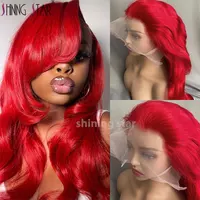 13X4 13X6 vague de corps dentelle frontale perruque Transparent rouge 99J bordeaux bouclés dentelle avant perruques rouge couleur Hd vague de corps perruques de cheveux humains 3