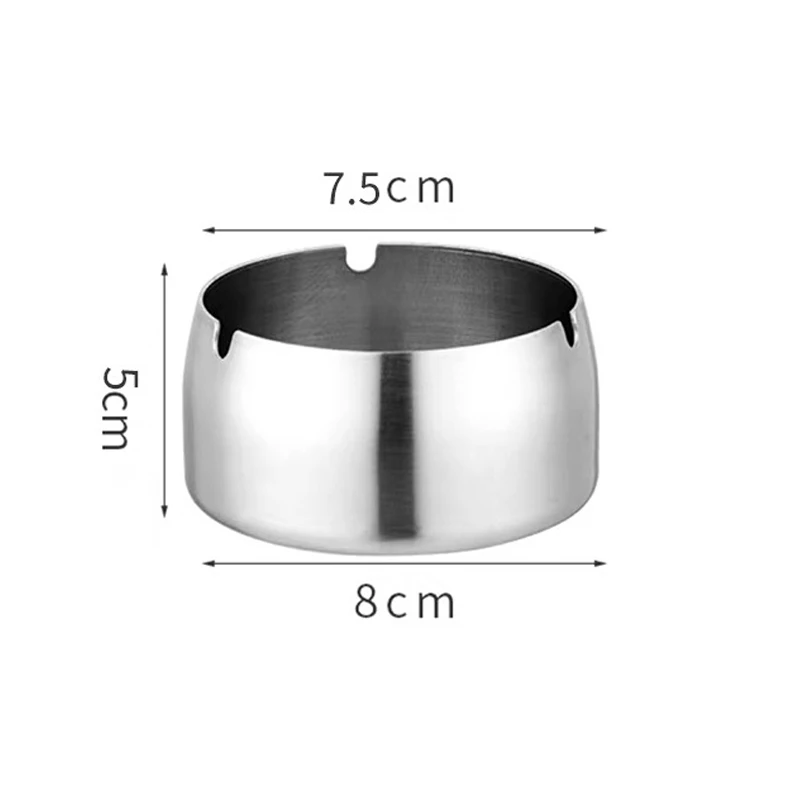 Silver Metal Ashtray for Cigarette Windproof Stainless Steel Ash Tray 6