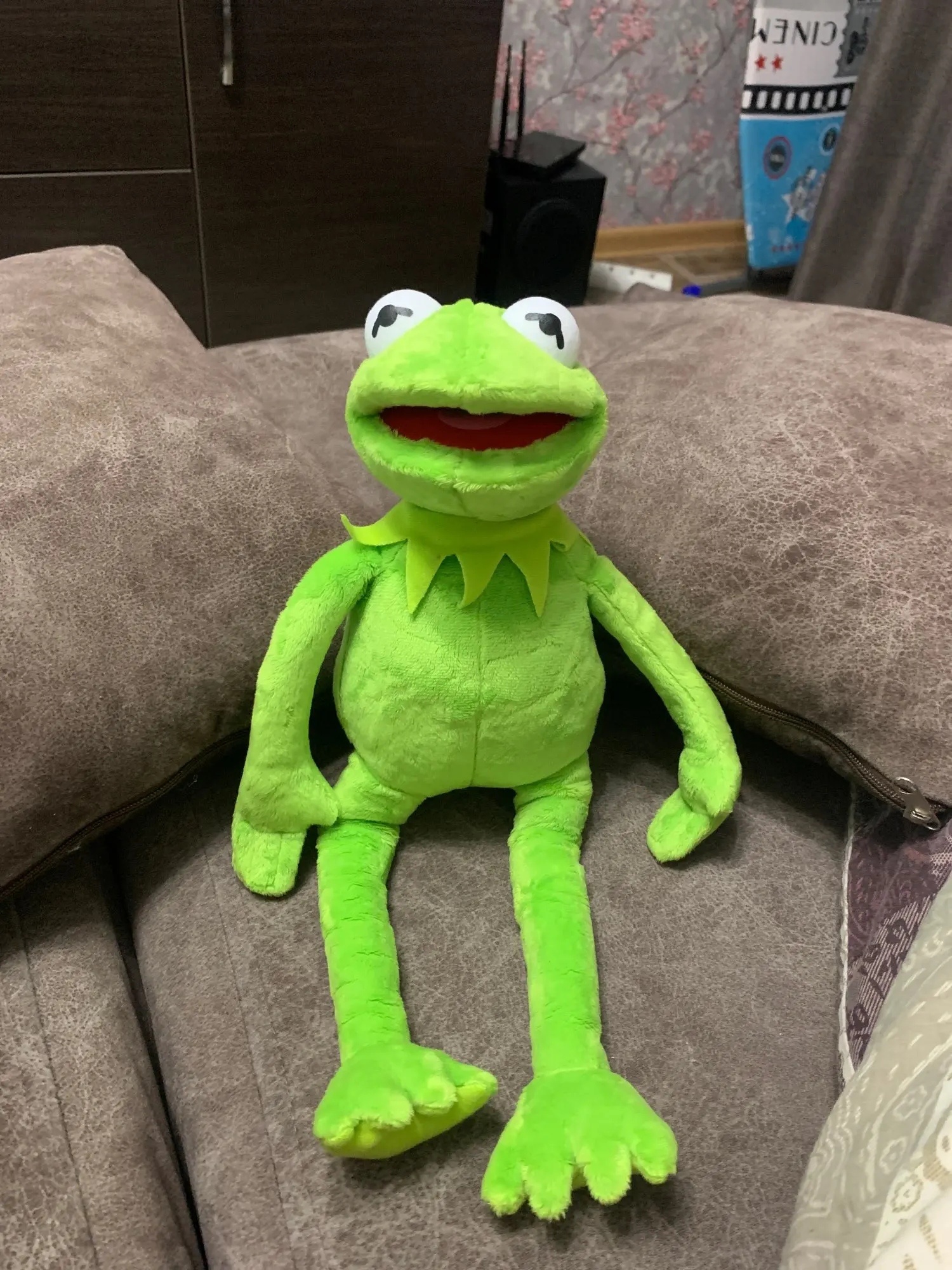 Kermit la grenouille marionnette, Muppet Street Sésame Show Animal en  peluche pour enfants Cadeau de Noël d'anniversaire (60 cm)