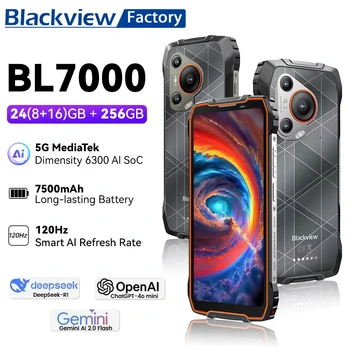 2025 NEW BLACKVIEW BL7000 5G Rugged Smartphone 24(8+16)GB 256GB Cerllphone 6.78" HD+2.4K Display 120Hz, Android 15 AI Smartphone
