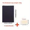 4 Pieces Sketchbook, Top Spiral Binding Sketch Board, 1 Pack of 30 Sheets, Acid-Free Art Sketchbook Art Sketch Painting Writing 3