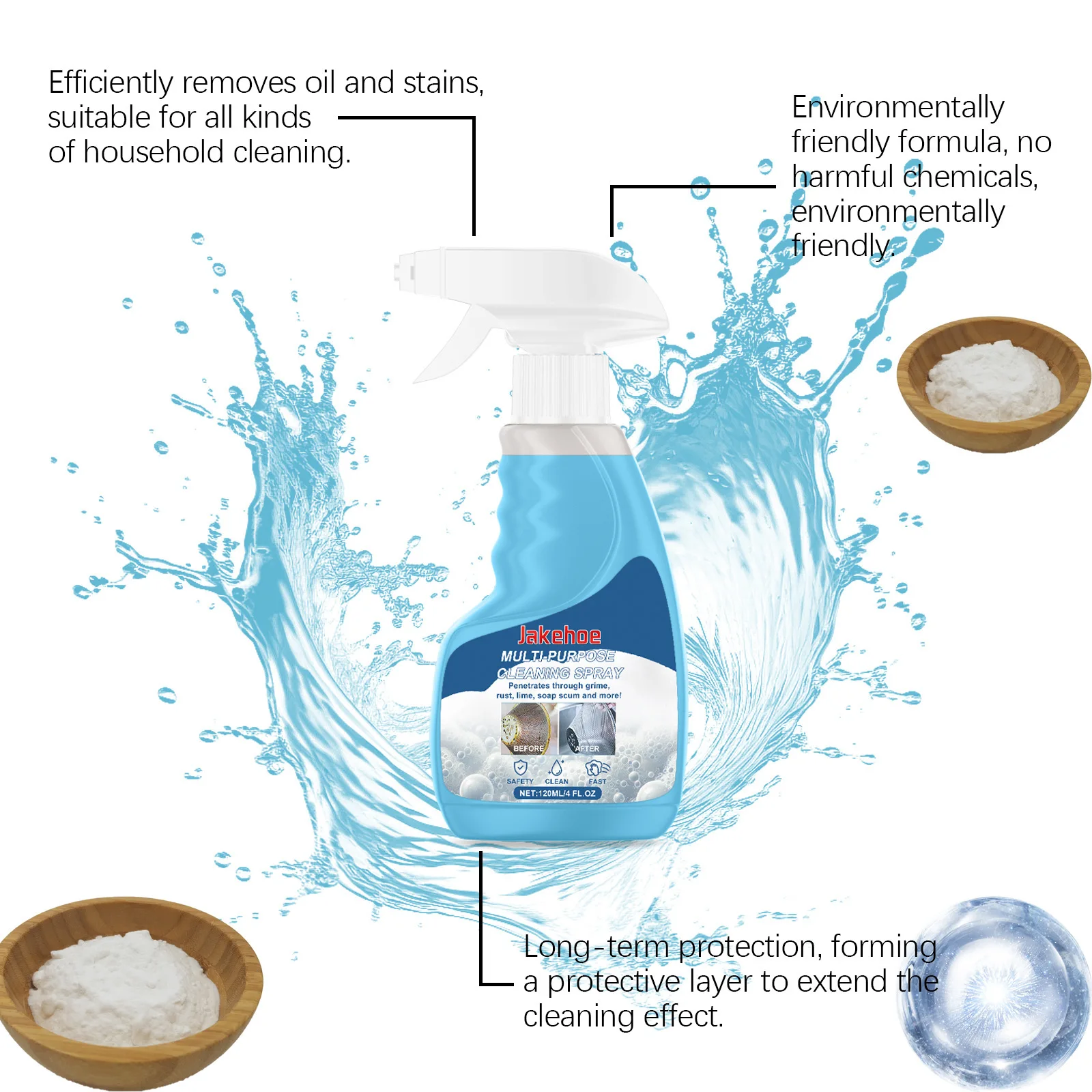 Jakehoe 120ml Degreasing Foam Cleaner Spray Heavy Oil Stain Remover Dining Room Deodorant Oven Kitchen Grease Cleansing Agent