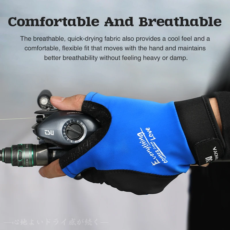 Fingerless Gloves Fishing Gloves TSURINOYA Summer Half Finger Gloves Outdoor Sport Fishing Gloves Quick Dry Breathable Sun Protection Anti-slip Thin