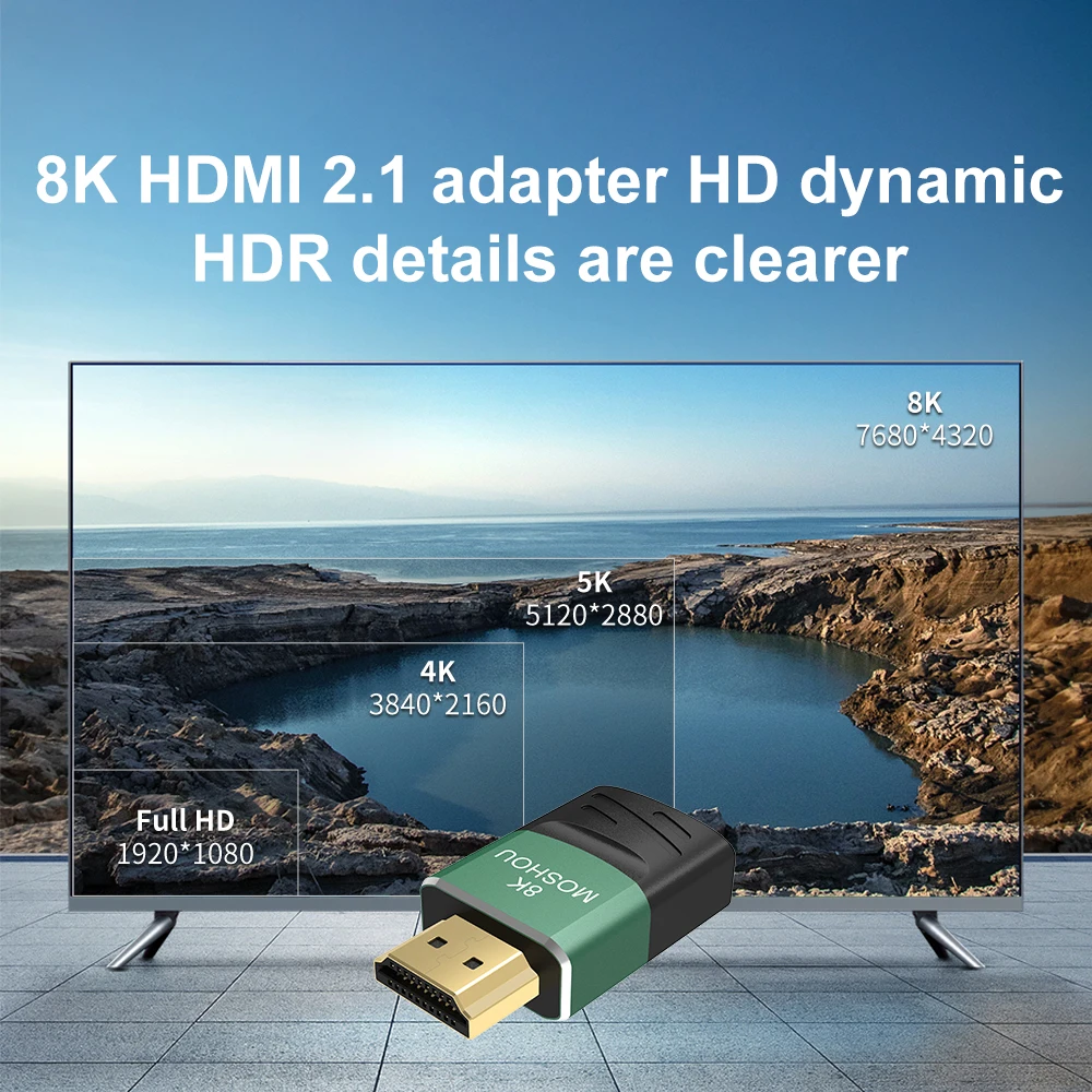 HDMI Adapter Cable 8K HDMI 2.1 Male to Female for HDTV PS4 PS5 Laptop