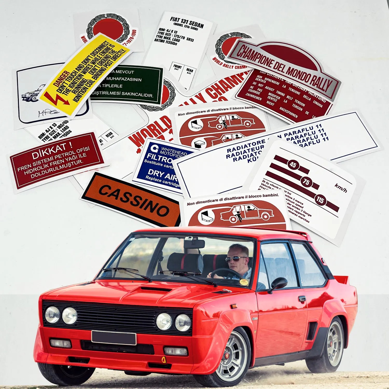 

Наклейки на двигатель FIAT 131 miraцветы MURAT, предупреждение о восстановлении, предупреждение