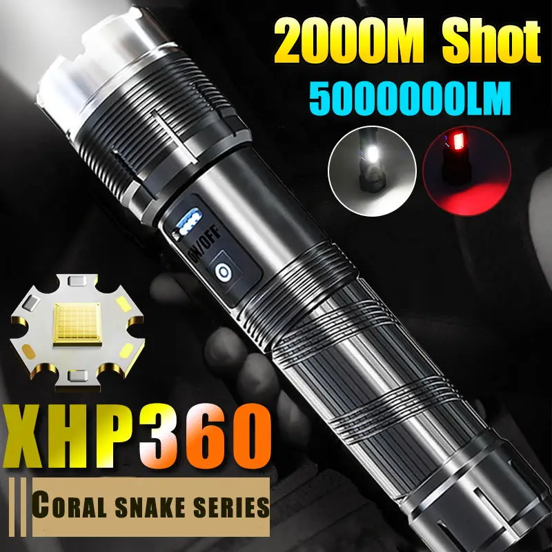 

Самый мощный светодиодный фонарь онарик XLamp на 36 ядер XHP360, светодиодный фонарик XHP70 с длинным затвором на 1500 м, тактический фонарик с USB-зарядкой, лампа для кемпинга