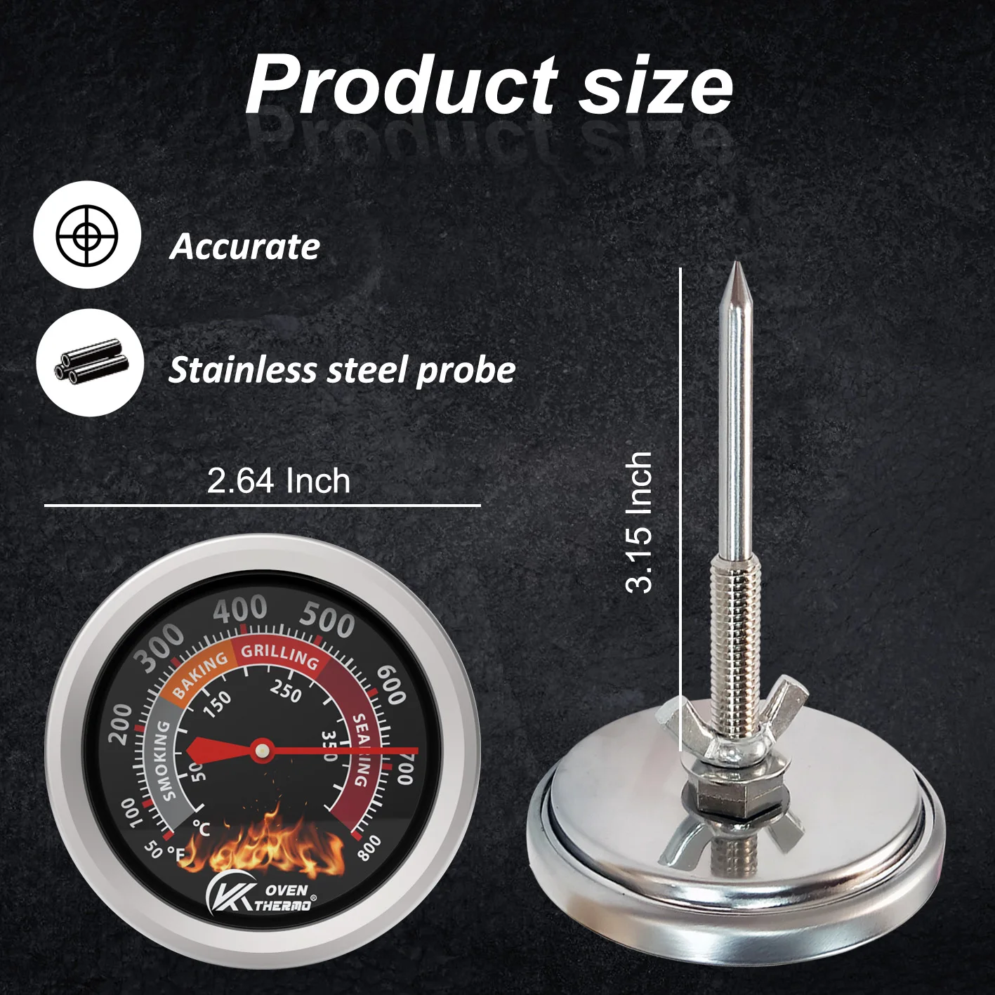 Precision Instant Read Oven Thermometer for Accurate Cooking and Baking