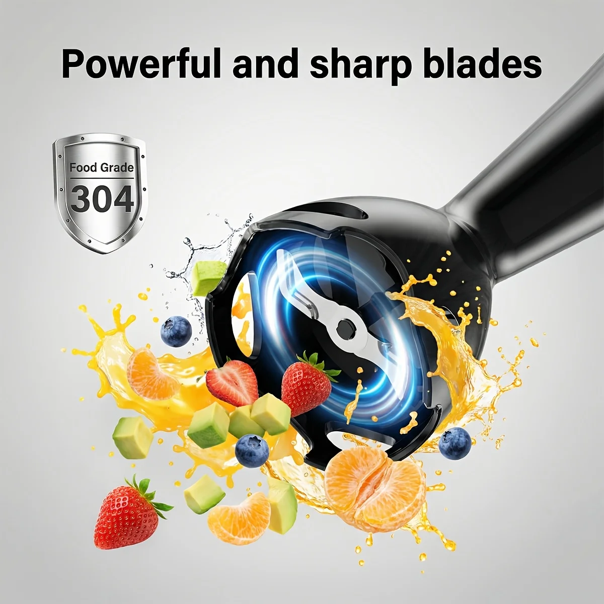 Immersion Hand Blender Electric Handheld Mixer Portable Stick Mixer Stainless Steel Blades for Smoothie Soup Puree Baby Food 3