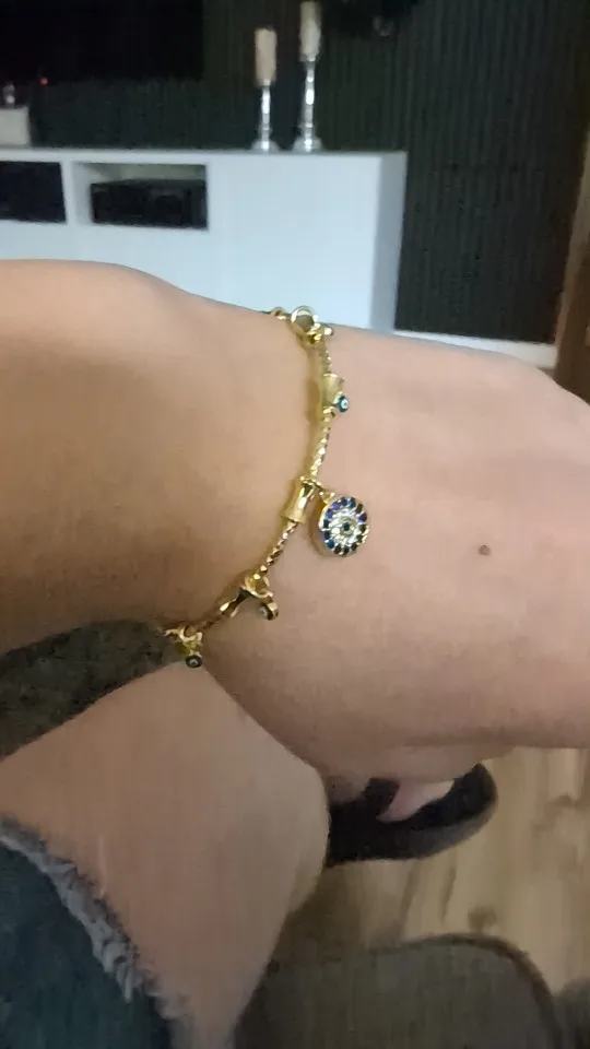 Gold Evil Eye Bracelet | Elegant Gold Bangle photo review