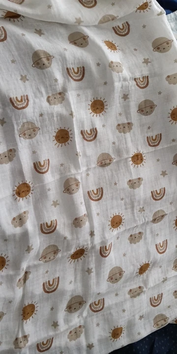 Soft & Breathable Gauze Swaddle Blanket - 120x110CM Bamboo Cotton for Ultimate Comfort and Security photo review