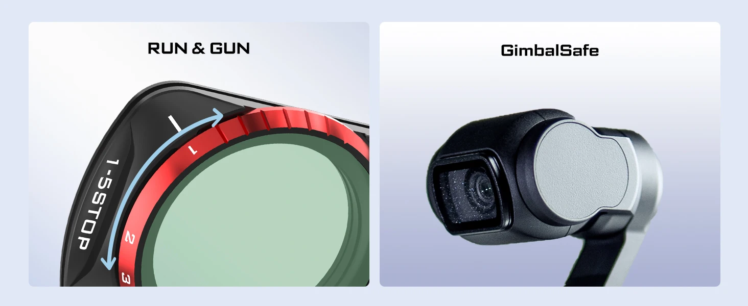 VND Filters 2-Pack Variable ND Filter 1-5 Stop, 6-9 Stop for DJI Osmo Pocket 3 P