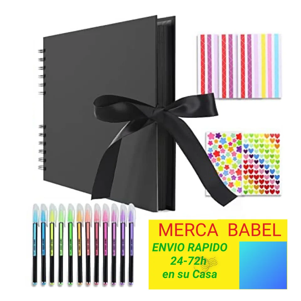 子どもアート作品「ぎゃくのせかい」　サイズ220ミリ✖️273ミリ Spiral Scrapbook Photo Album, 80 Black Pages DIY