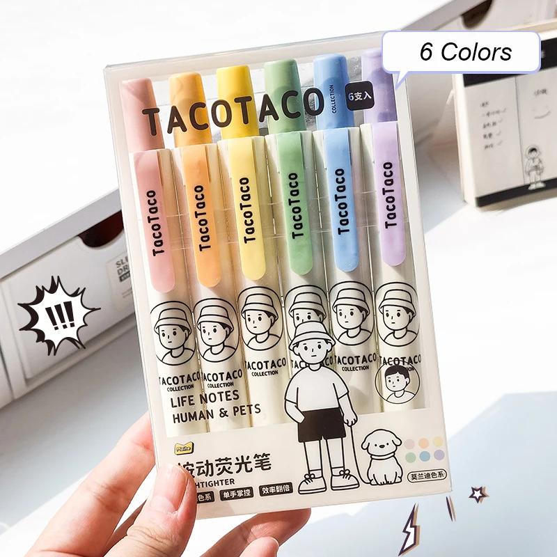 Cute Highlighters , Aesthetic Highlighters Assorted Colors Pastel  Highlighter With Soft Pen Tip, Bible Highlighters, Marker Pen