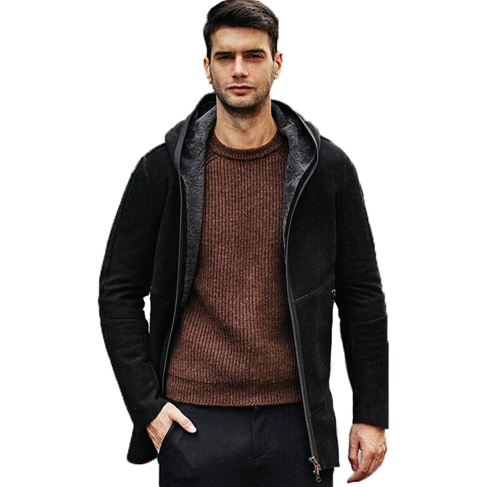 Denny&Dora Mens Shearling Jacket Turkey Shearling Jacket Super Thin