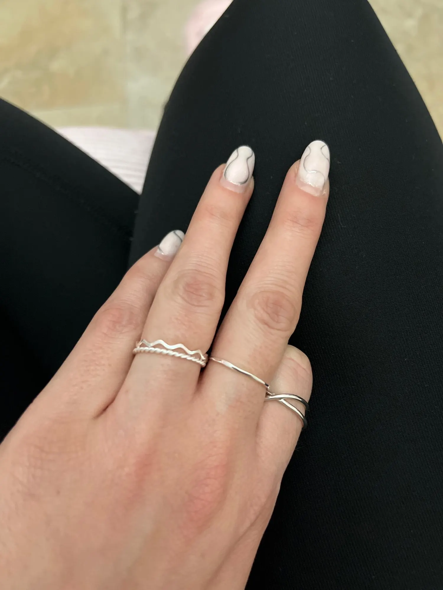 Anillo apilable de Plata de Ley 925 MODIAN, anillos de dedo exquisitos geométricos ondulados clásicos para mujer, joyería de fiesta photo review