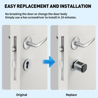 RAYKUBE V1 Adjustable TT Lock/ Tuya Bluetooth Smart Fingerprint Digital Cylinder Lock with APP/Password/RFID Card/Key  unlock - Image 5