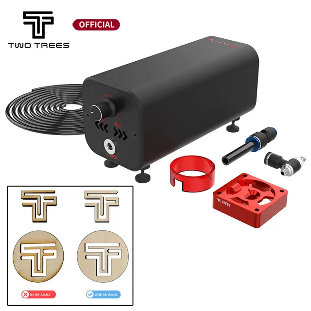 Twotrees Air Airflow Assist Kit 10-30L/min Air Assist Pump Low Noise Remove Smoke and Dust for Laser Engraver Cutter Machine 1