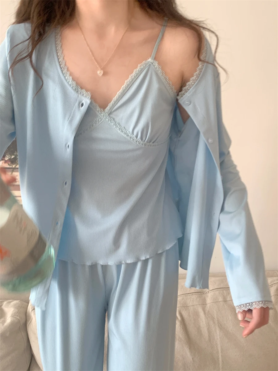 Women's pajama pajamas set, women's pajamas top-to-wear, women's two-piece, women's set, loose thin, homewear, Long Sleevy