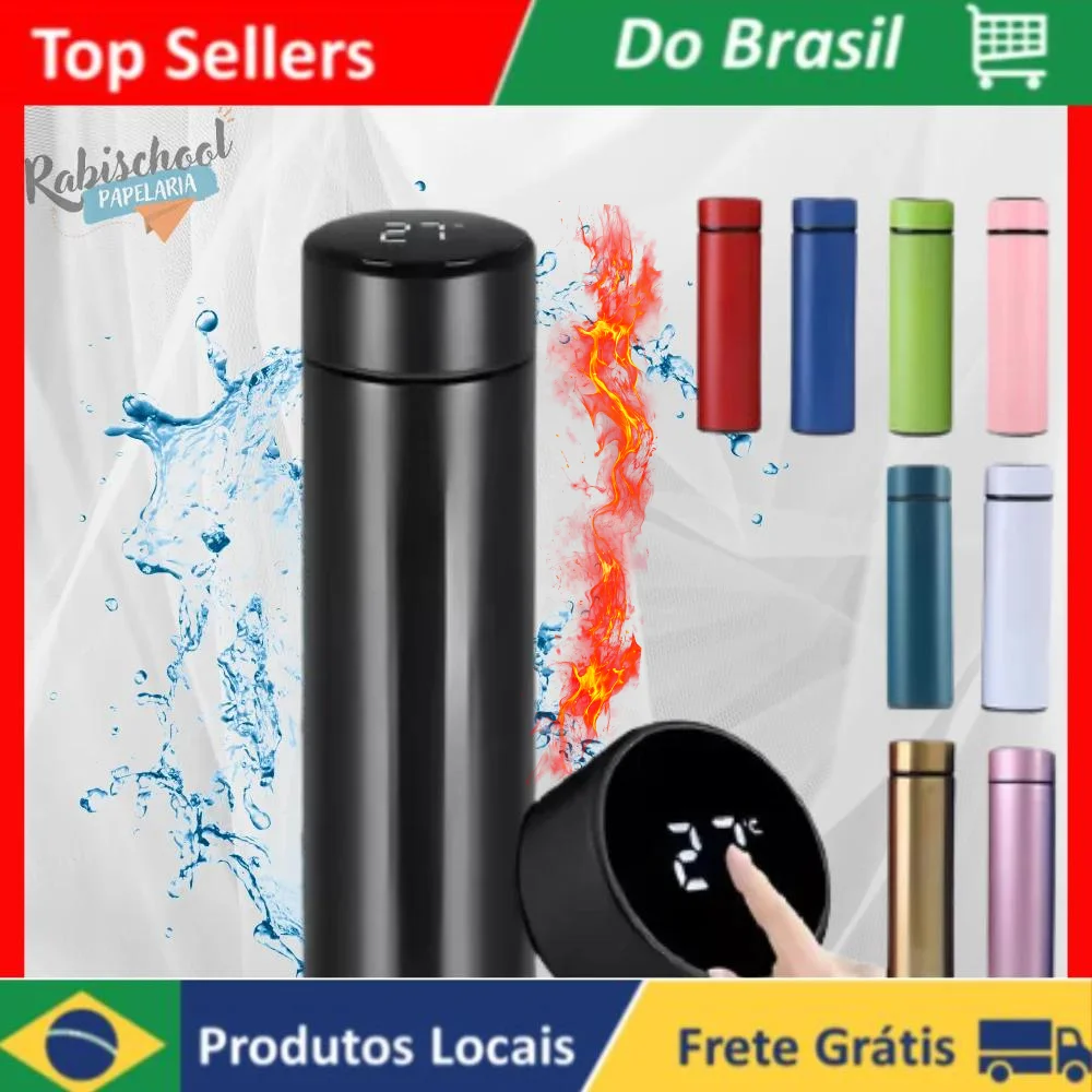Garrafa Térmica Inteligente com Sensor de Temperatura Inteligente Cores Sortidas Café Água Quente Gelada