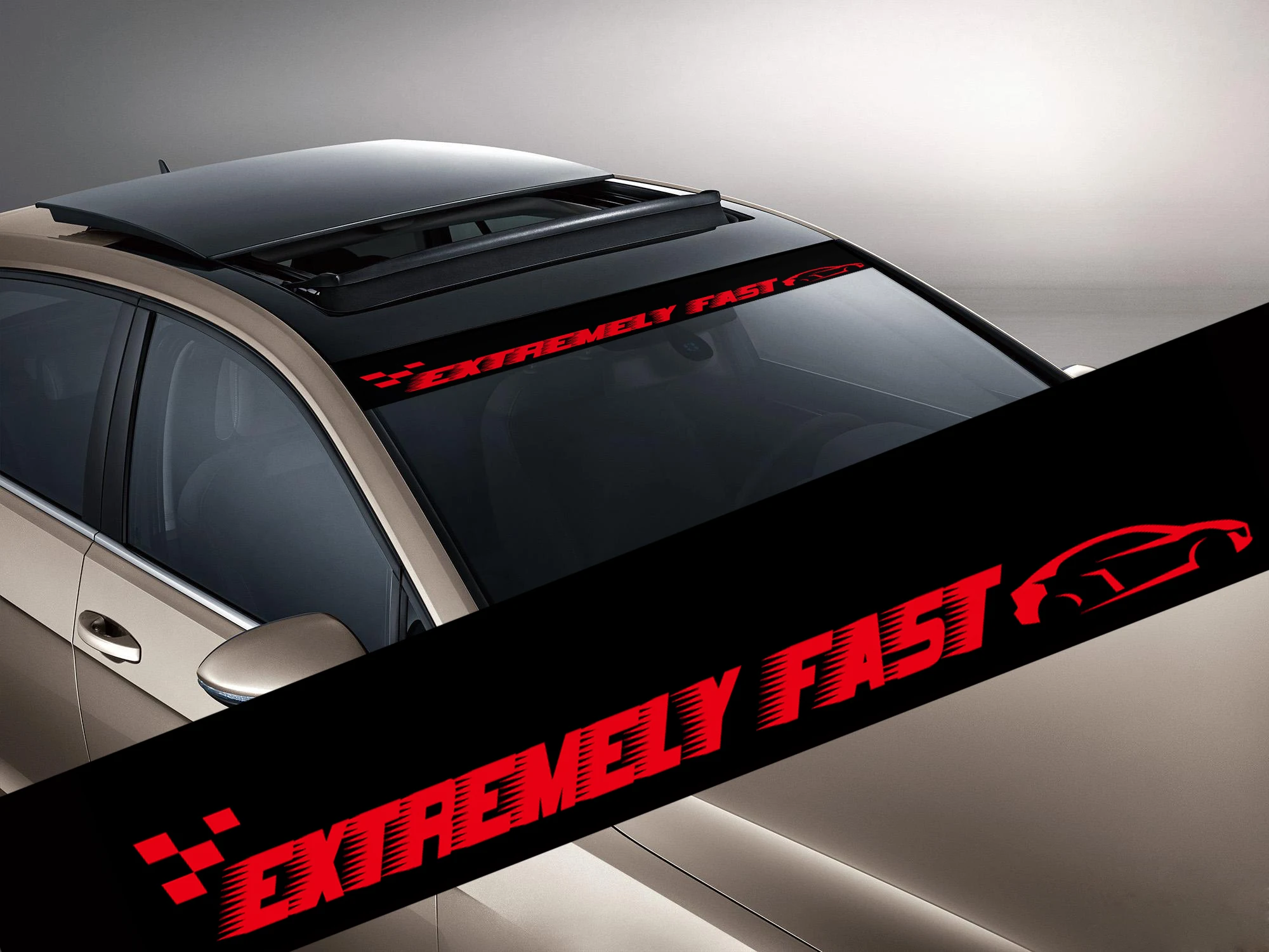 PVC Car Exterior Front Glass Sticker "EXTREMELY FAST" Creative Stickers