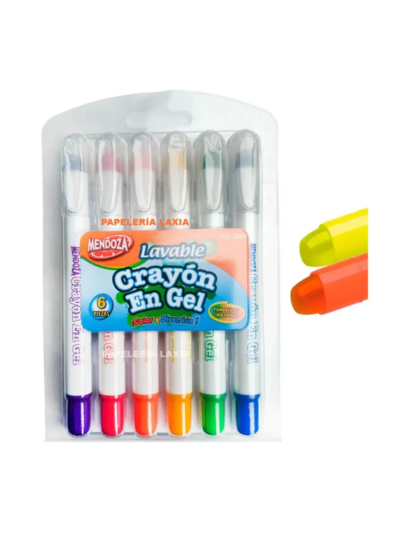 6pz De Crayones De Gel Lavables Ultra Pimento Y Suaves
