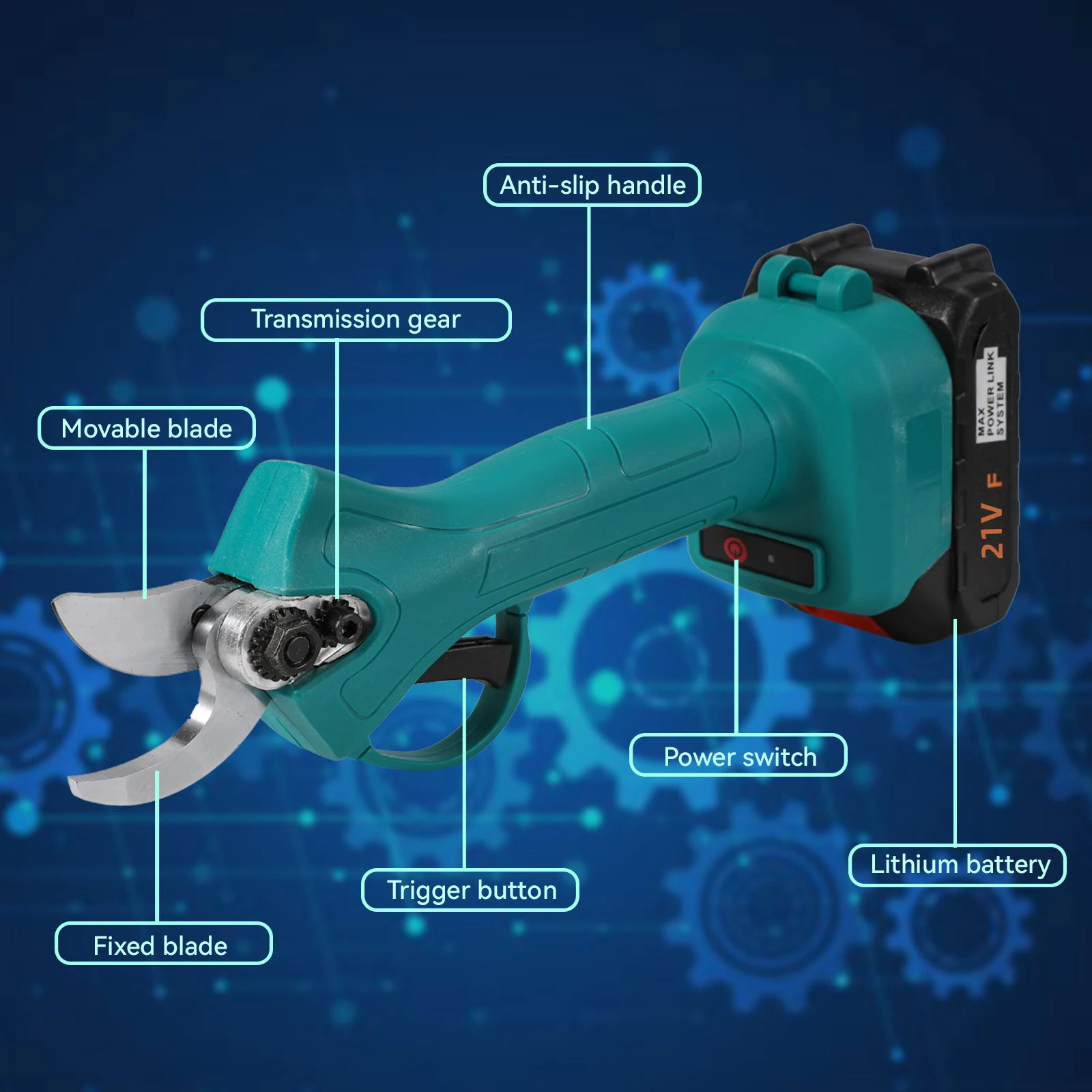 Pruning shears used in an orchard