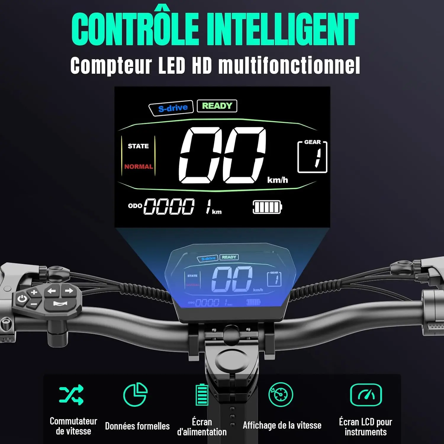 Monopattini elettrici TODIMART G2 per adulti, autonomia 35-45 km, 35 km/h, 48 V 10,4 Ah, pneumatici da 10 pollici, pieghevoli - immagine 4