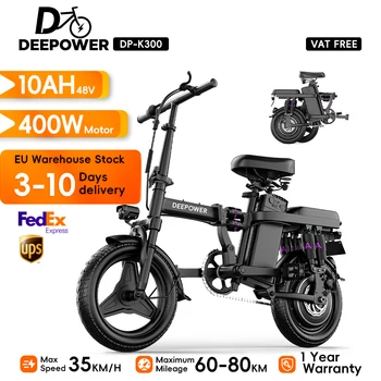 DEEPOWER 400 W Spitzenmotor, zusammenklappbares Elektrofahrrad für Erwachsene und Teenager, 14-Zoll-Fahrrad, max. 35 km/h E-Bike, Mini-Elektrofahrrad, UL2849 1