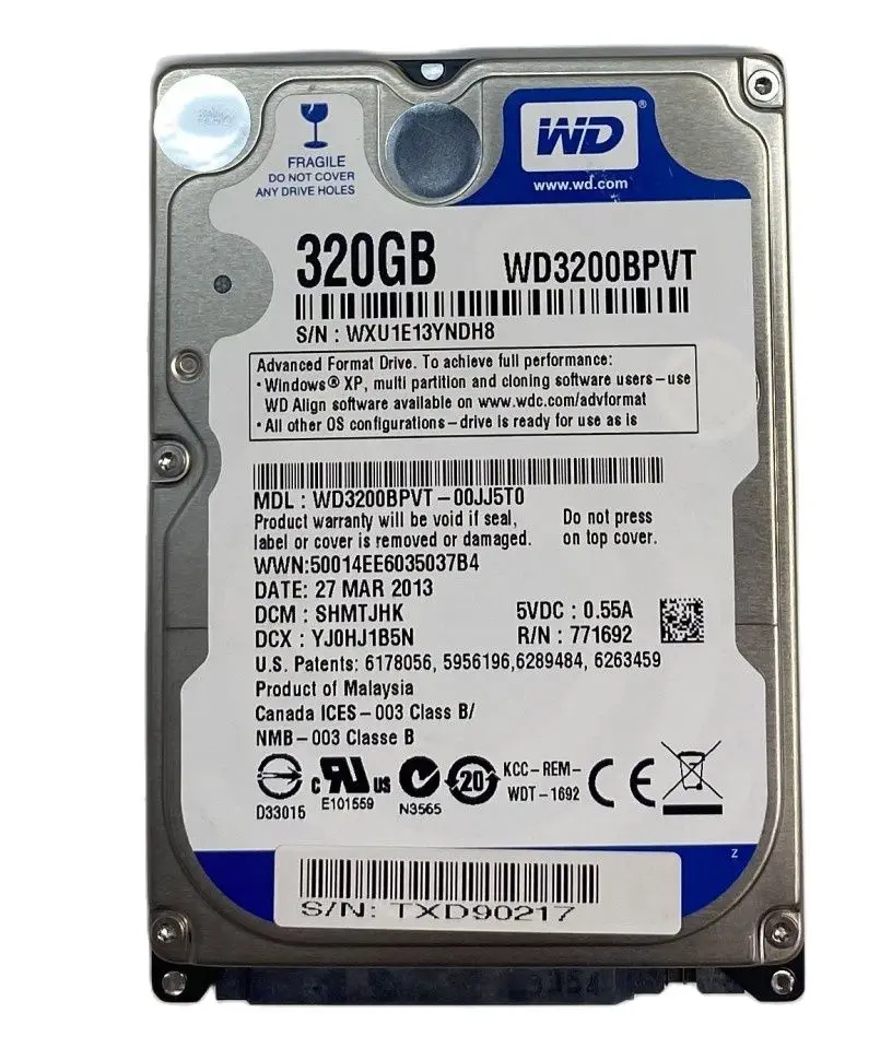 Western Digital-disco duro interno para ordenador portátil, unidad de  almacenamiento de 320GB, WD (wd3200bpvt), SATA 2,5, HDD - AliExpress