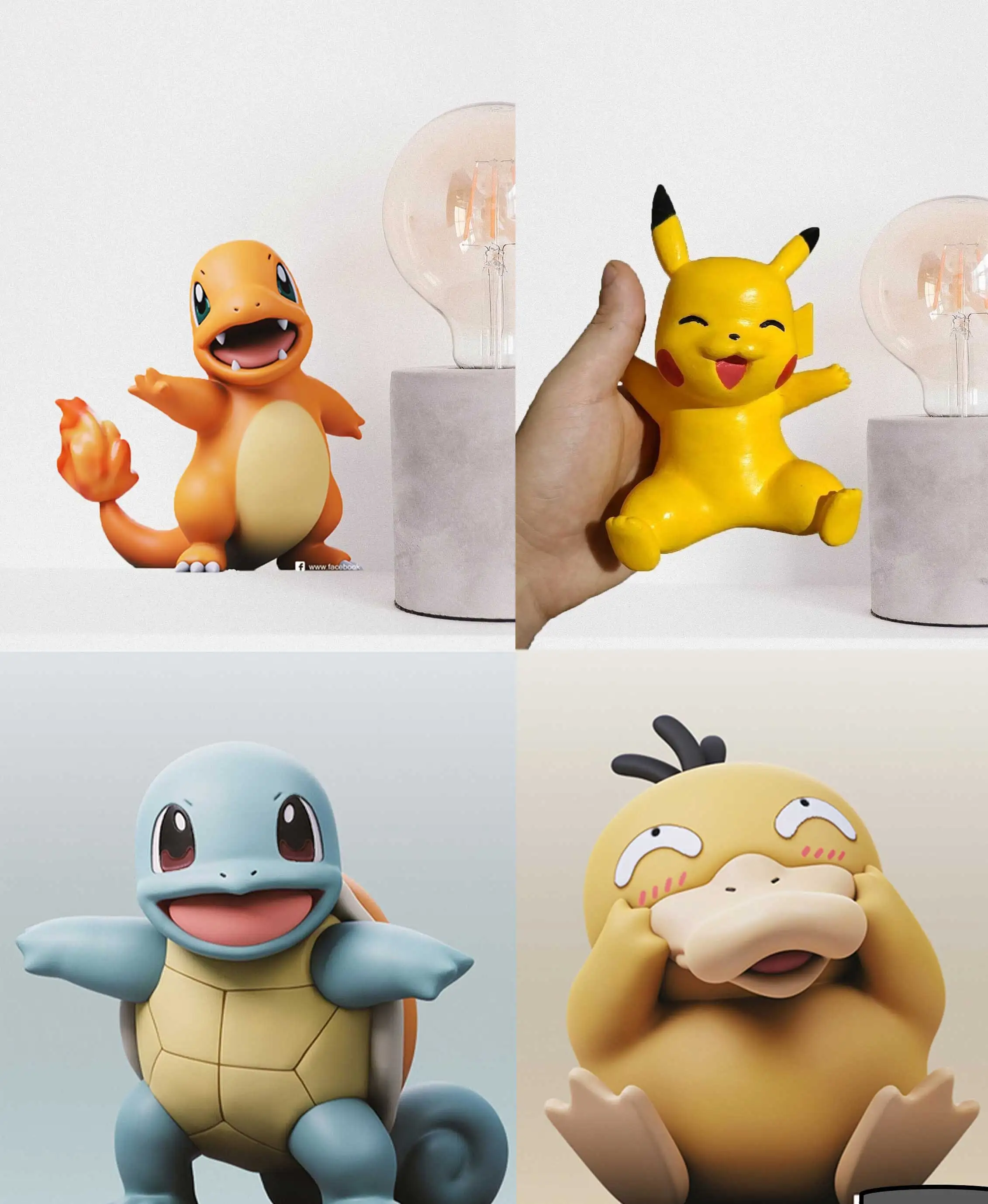 

Pokemon Fguire Pichacu Balbazar Squirtle Pyzduck Charmender Home Decoration Cartoon Room 3D Decor 12cm Free Shipping