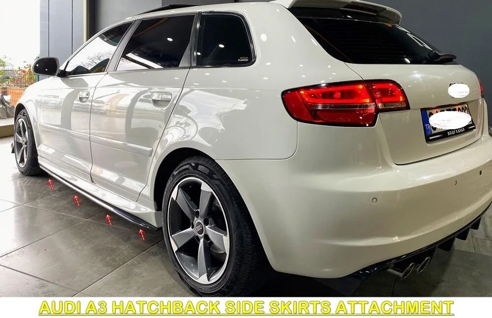

For Audi A3 8P Side Skirts Attachment 2008-2012 Sill Trim Car Styling Auto Universal Spoiler Mud Flaps Spilitter Diffüser Bumper