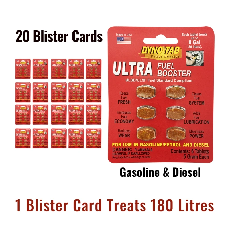 

Dyno Tab Ultra Fuel Octane Booster Petrol and Diesel carbon and system cleaner dynotab fuel treatment economy Saver