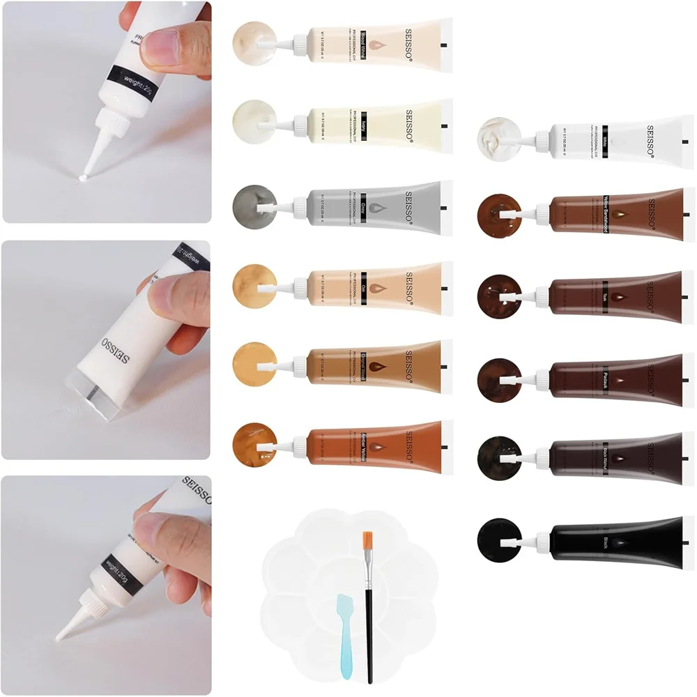 SEISSO 12 Colors Furniture Repair Wood Filles Kit Restore Scratches Stains Cracks for Wooden Floors Cabinet Tables Repair Set
