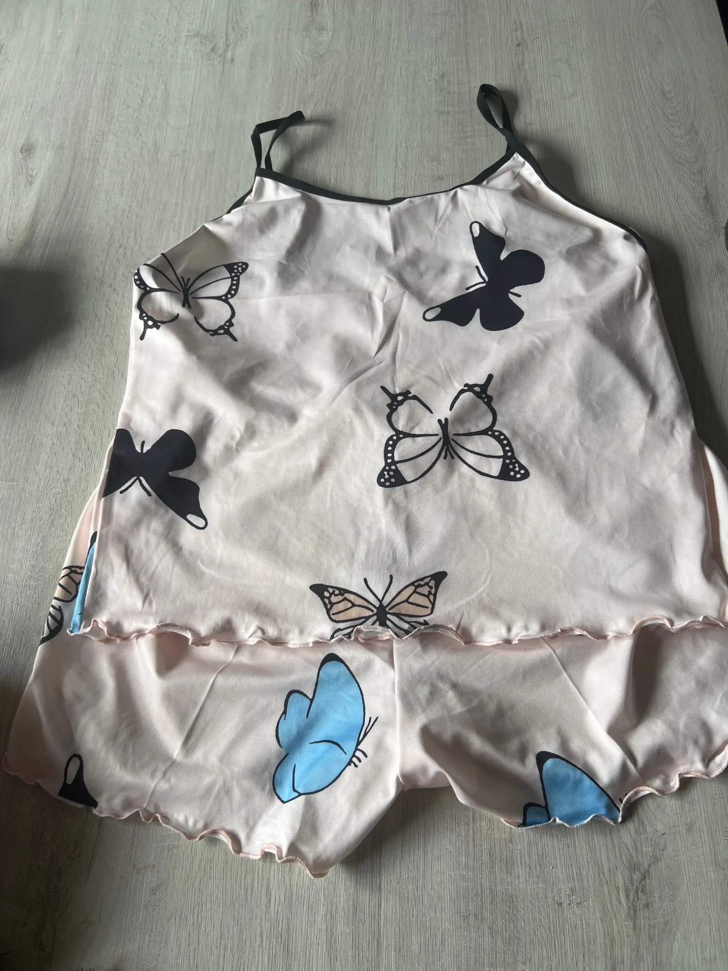 Elegant Butterfly Print Pajama Set with Cami & Shorts photo review