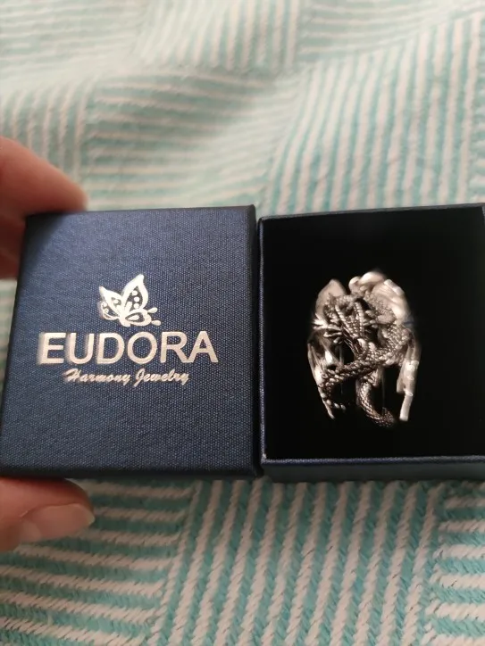 Dragon Obsidian Pendant | Silver-Plated Dragon Necklace