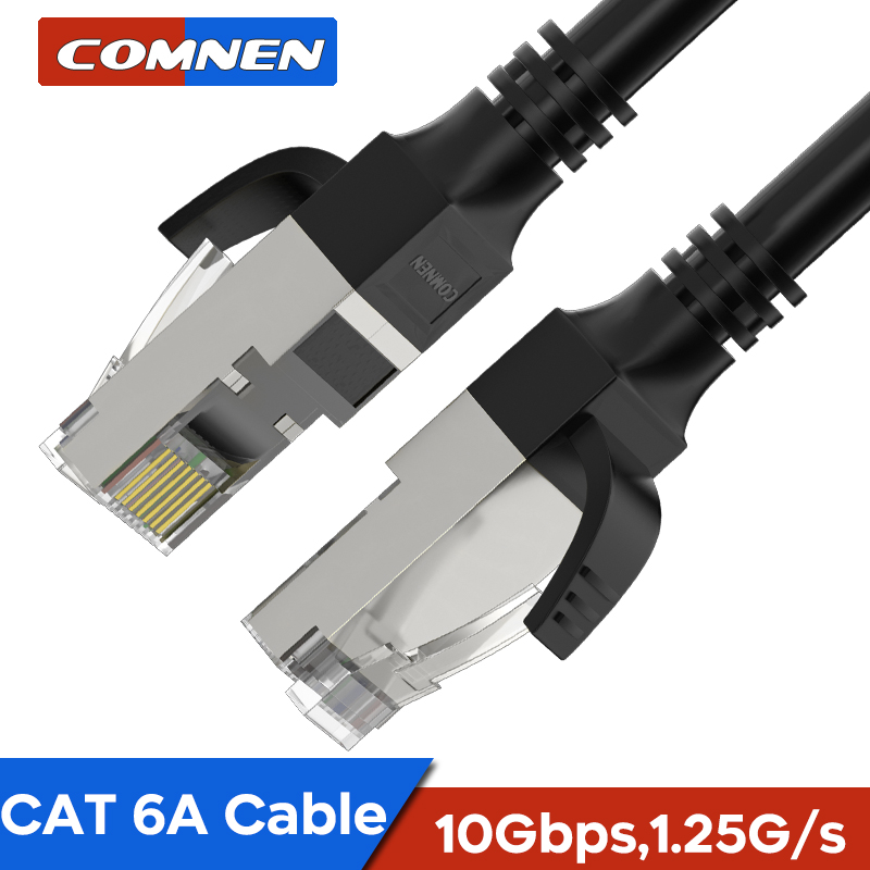 COMNEN Ethernet Cable CAT6A Cat 6A Lan F/UTP RJ45 Network Cable for Cat6 Cat6a Compatible Patch Cord for Modem Router Cable