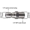 Pressure Washer 1/4 Inch Quick Plug Connector To Spray Gun Wand Lance Adapter Stainless Steel Quick Disconnect Release Fitting 5