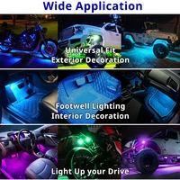 Remote Control RGB LED Strobe Light Wireless Rechargeable Footwell Lights Exterior Interior Decorative for SUV Truck Motorcycle - Image 6