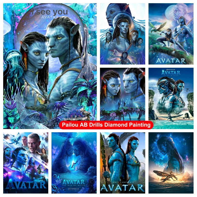 Avatar The Way Of Water Diamond Painting Ab Drills James Cameron Fantasy Sci Fi Aliens Warrior Film Cross Stitch Room Decor