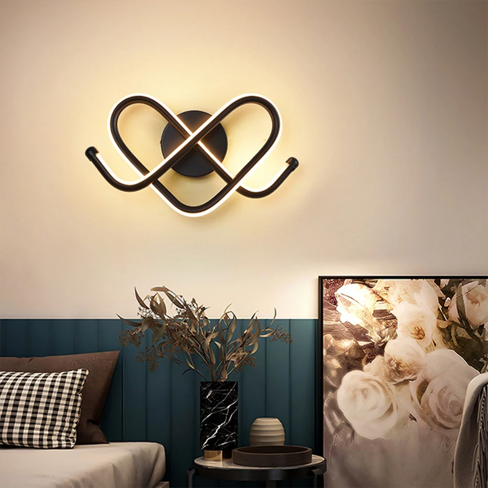 

Modern LED Wall Light Heart Shape Indoor Wall Sconce for Living Room Bedroom Aisle Corridor Acrylic Lighting Fixture Home Decor