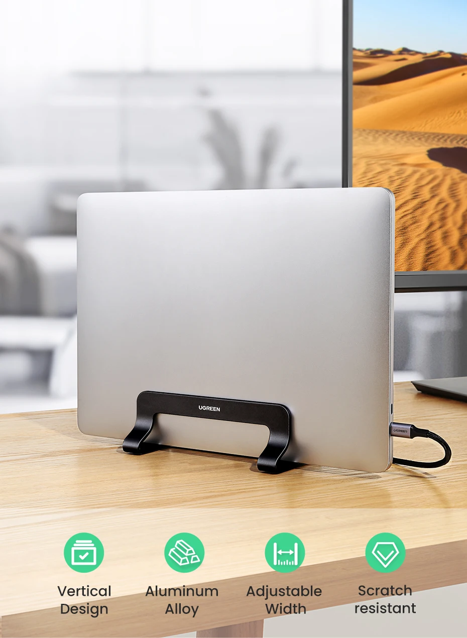 UGREEN-Suporte Vertical Laptop, Alumínio, Portátil, Suporte para