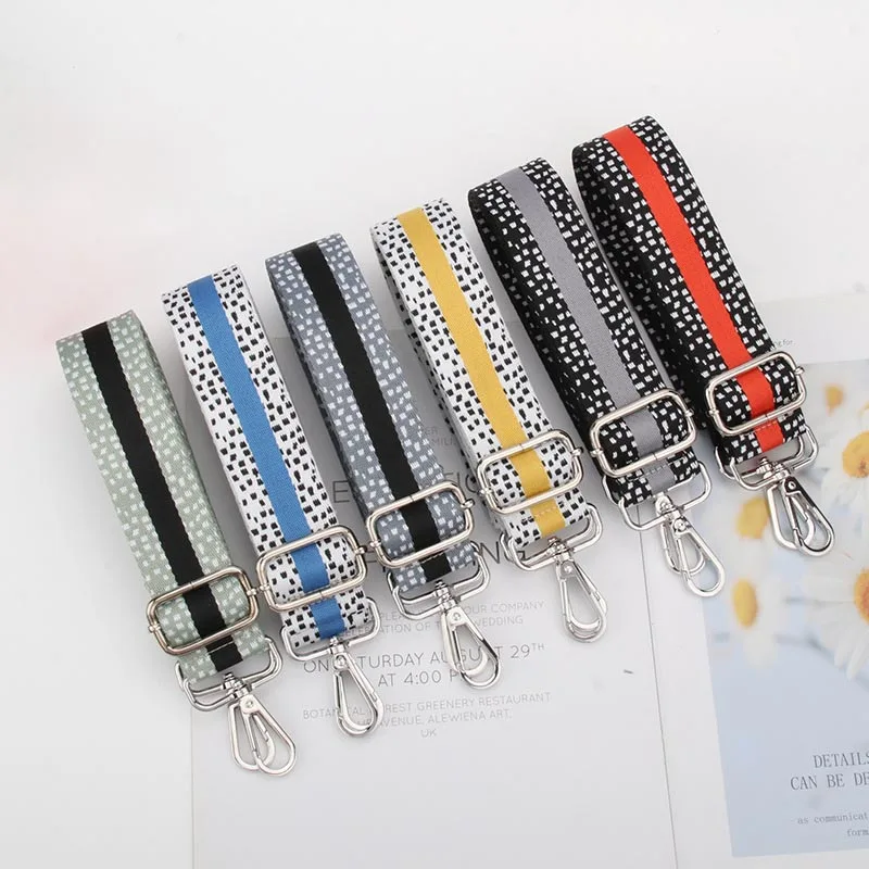 Shoulder Bag Strap Spot Handles Crossbody Colored Stripe Belt Bag Replacement Fabric Strap Adjustable DIY Part Decorative Straps