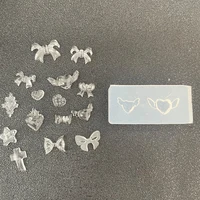 1Pc/3Pc Love Wings Butterfly Knot Cross 3D Silicone Mold 4*2cm Y2K Transparent Template DIY Nail Jewelry Make Mold Manicure Tool 2