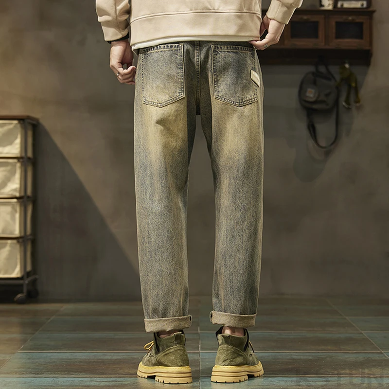 KSTUN Loose Jeans Men Harem Pants Denim Trousers Retro Blue Fashion Paches Pockets Mens Clothing Trousers Vintage Oversize 40 42 6