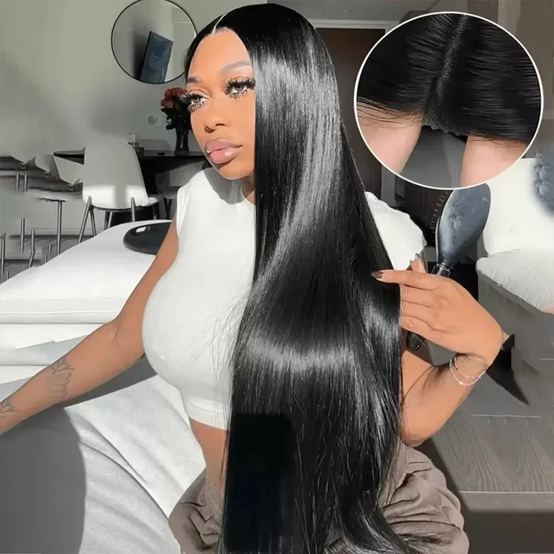 250% Density 100% Brazilian Human Hair Straight Wig - 13x4/5x5 HD Lace Front Glueless Pre-Plucked With Baby Hair Full Edges Ear
