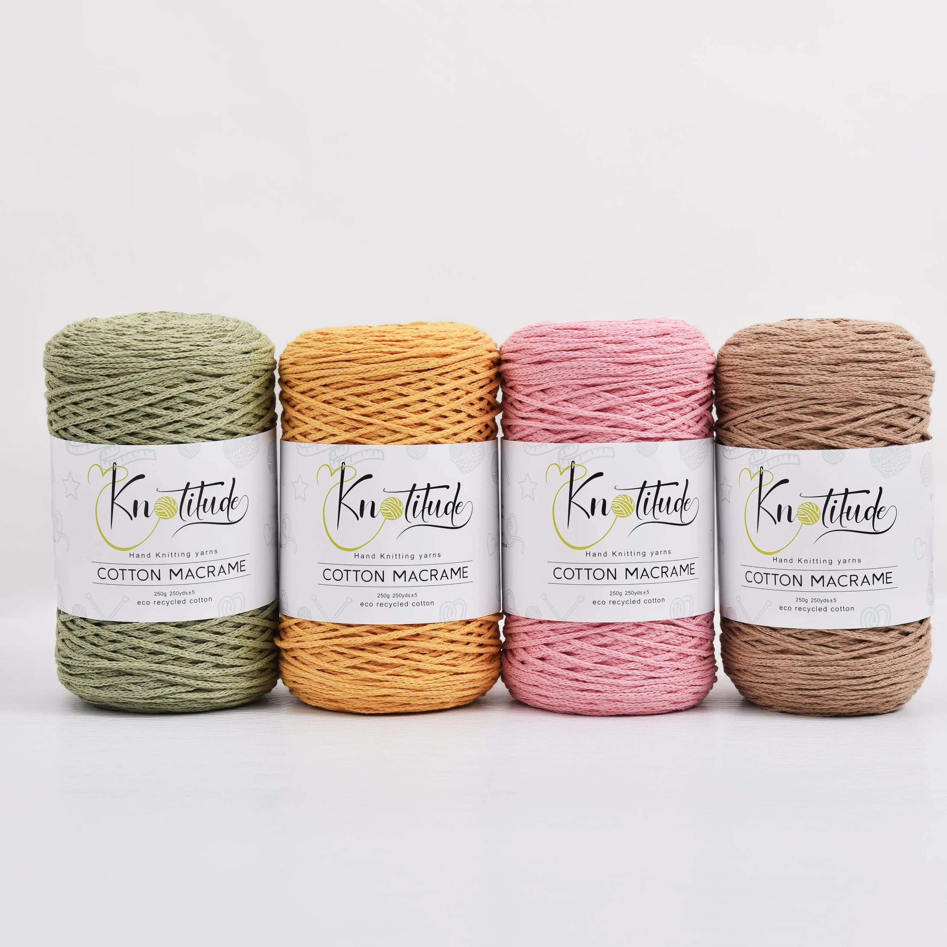 KNOTITUDE 2mm DIY Hand Knitting Recycled Cotton Cord Macrame Rope Crochet Yarn For Crochet & Knitting & Macrame 3