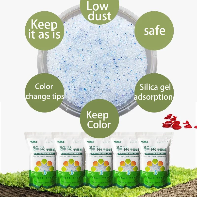 1000g Herbarium Moisture Absorbers Reusable Silica Gel Sand Desiccant for Flower Drying DIY Craft