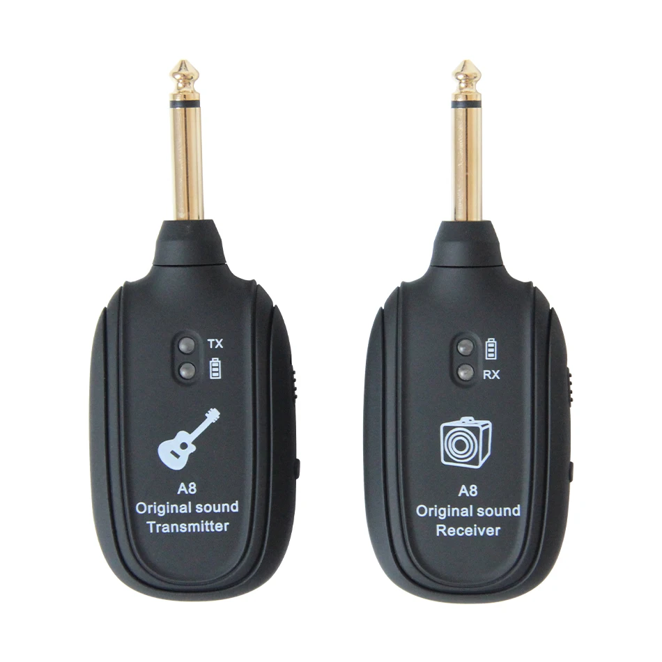 

Guitar Wireless System Transmitter Receiver Built-in Rechargeable Wireless Guitar Transmitter for Electric Guitar Bass